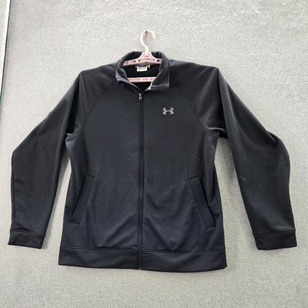 Under Armour Men Sweatshirt L Black Fleece Activewear‎ Logo Long Sleeve